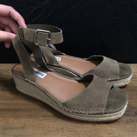 Steve Madden Shoes - Steve Madden elody olive green open toe espadrille sandal